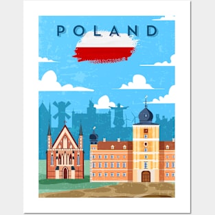 Poland.Retro travel poster Posters and Art